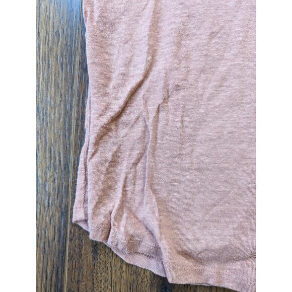 Maje Linen Short Sleeve Coral Top 1 - Picture 4 of 5